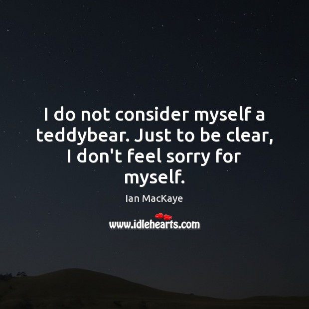 I do not consider myself a teddybear. Just to be clear, I don’t feel sorry for myself. Image