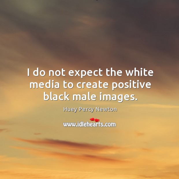 I do not expect the white media to create positive black male images. Image