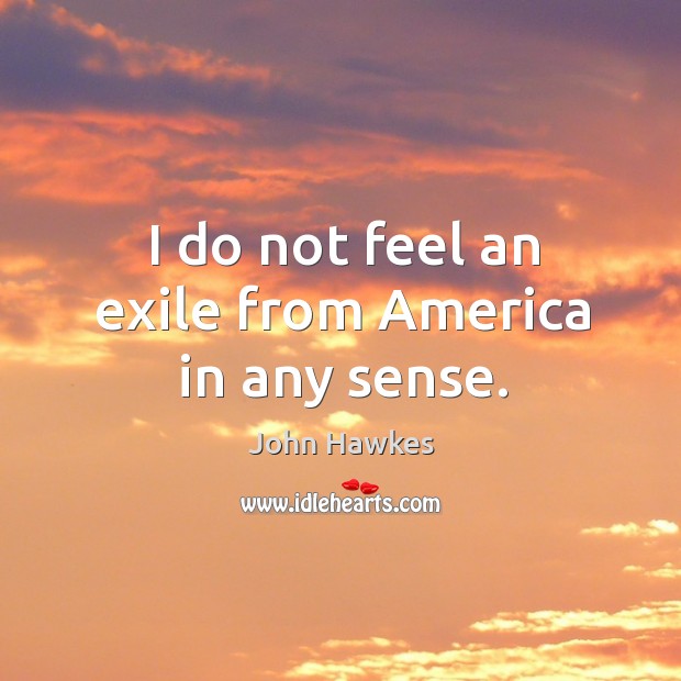 I do not feel an exile from america in any sense. Image