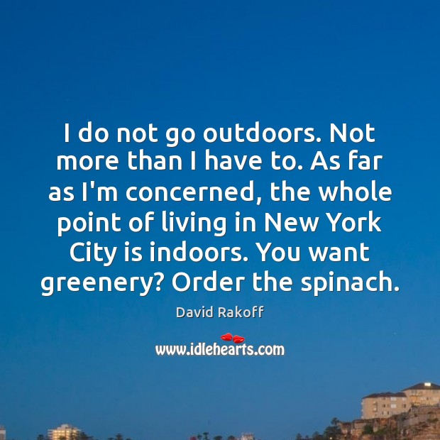 I do not go outdoors. Not more than I have to. As David Rakoff Picture Quote