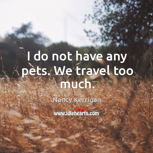 I do not have any pets. We travel too much. Image
