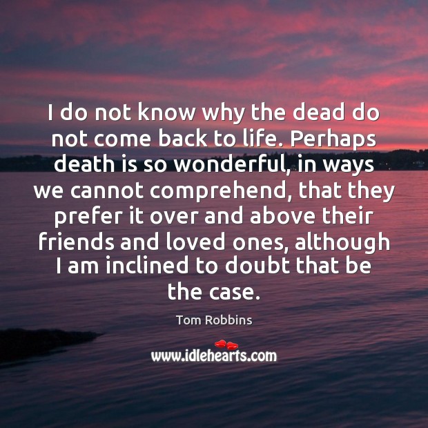 I do not know why the dead do not come back to Death Quotes Image