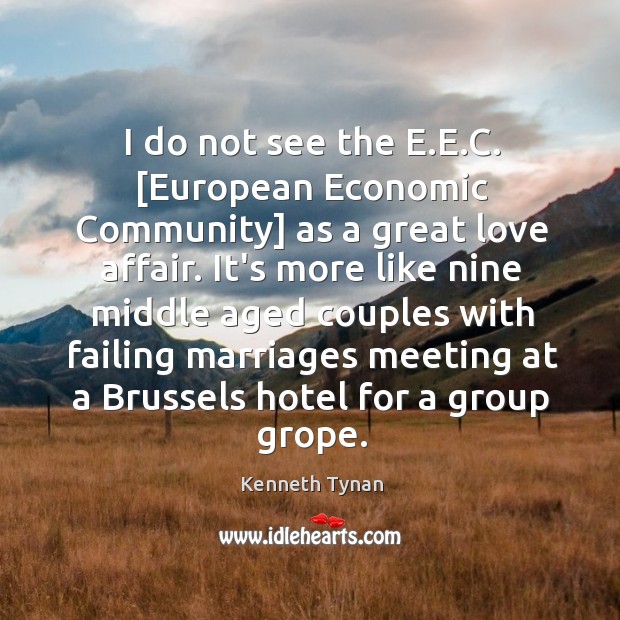 I do not see the E.E.C. [European Economic Community] as Kenneth Tynan Picture Quote