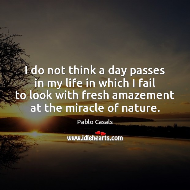 I do not think a day passes in my life in which Pablo Casals Picture Quote