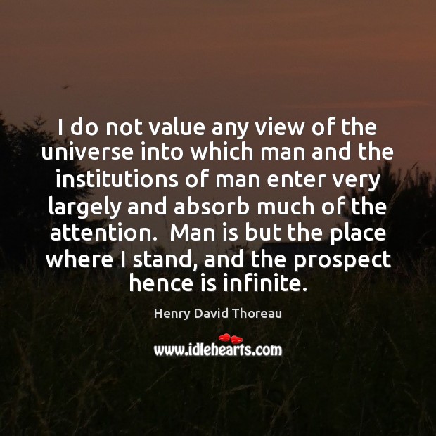 I do not value any view of the universe into which man Image