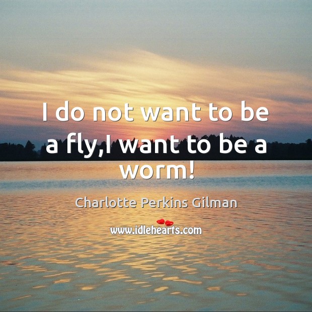 I do not want to be a fly,I want to be a worm! Image