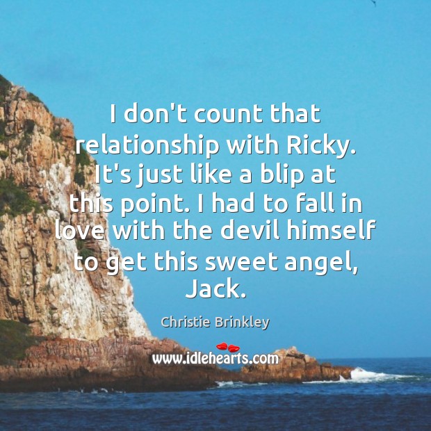 I don’t count that relationship with Ricky. It’s just like a blip Christie Brinkley Picture Quote