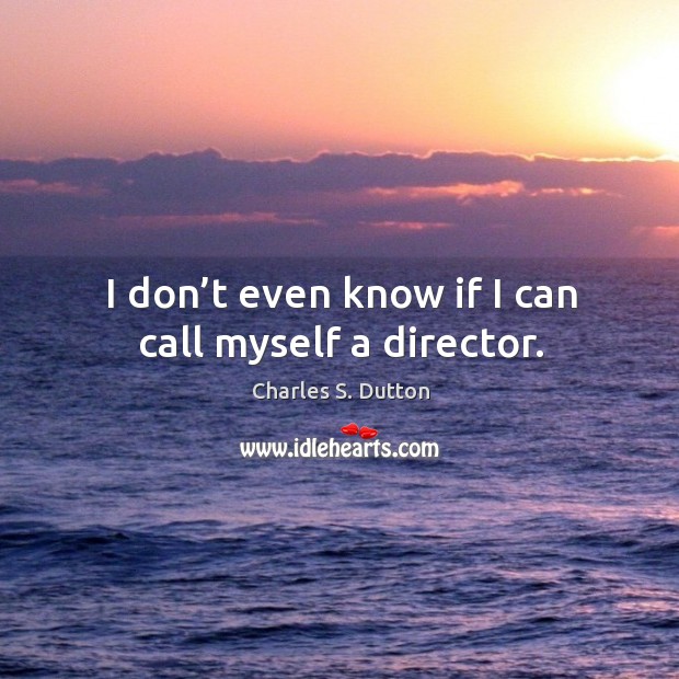 I don’t even know if I can call myself a director. Image