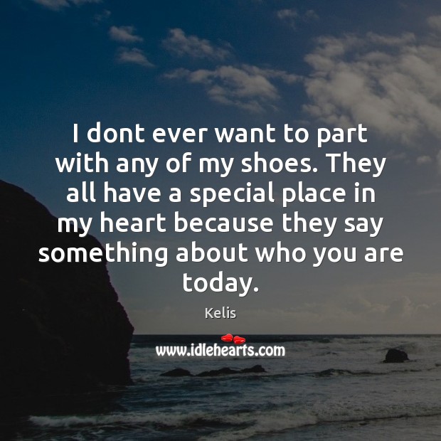 I dont ever want to part with any of my shoes. They Kelis Picture Quote