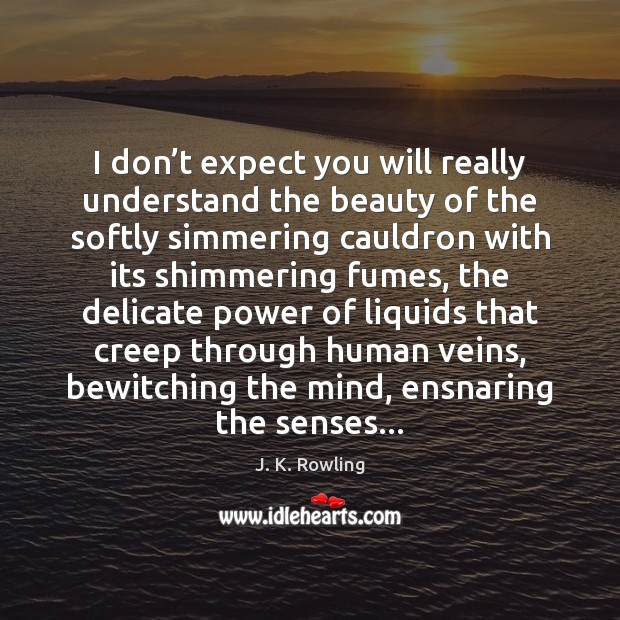 I don’t expect you will really understand the beauty of the J. K. Rowling Picture Quote
