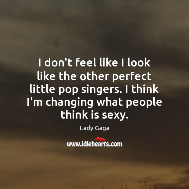 I don’t feel like I look like the other perfect little pop Lady Gaga Picture Quote