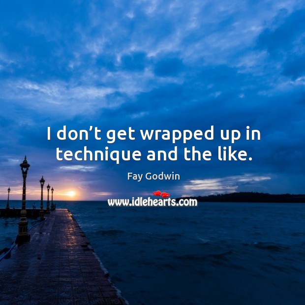I don’t get wrapped up in technique and the like. Fay Godwin Picture Quote