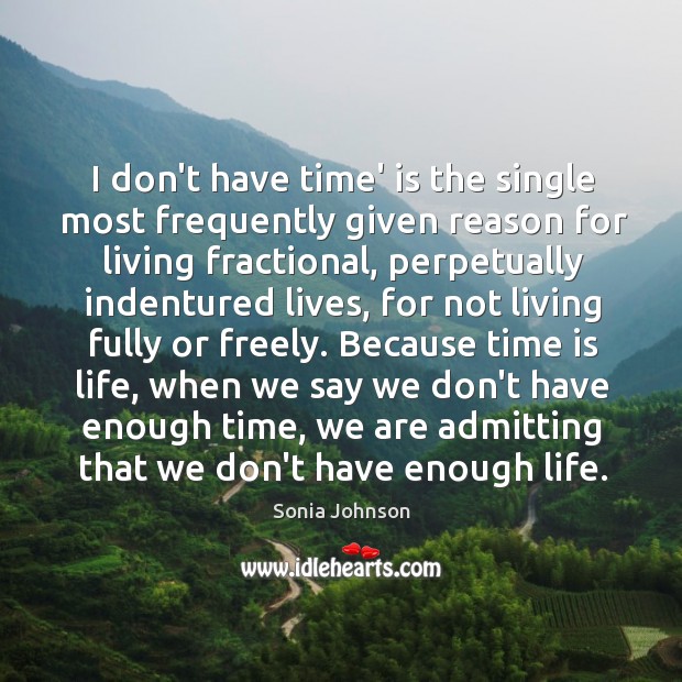 I don’t have time’ is the single most frequently given reason for Image