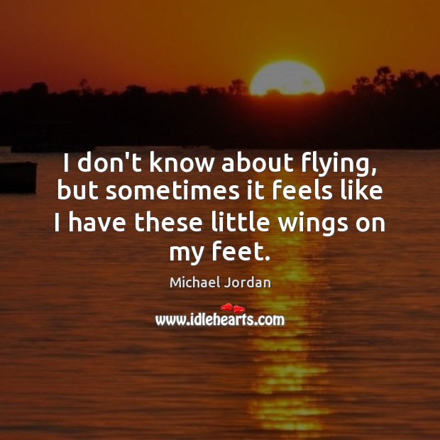 I don’t know about flying, but sometimes it feels like I have Michael Jordan Picture Quote