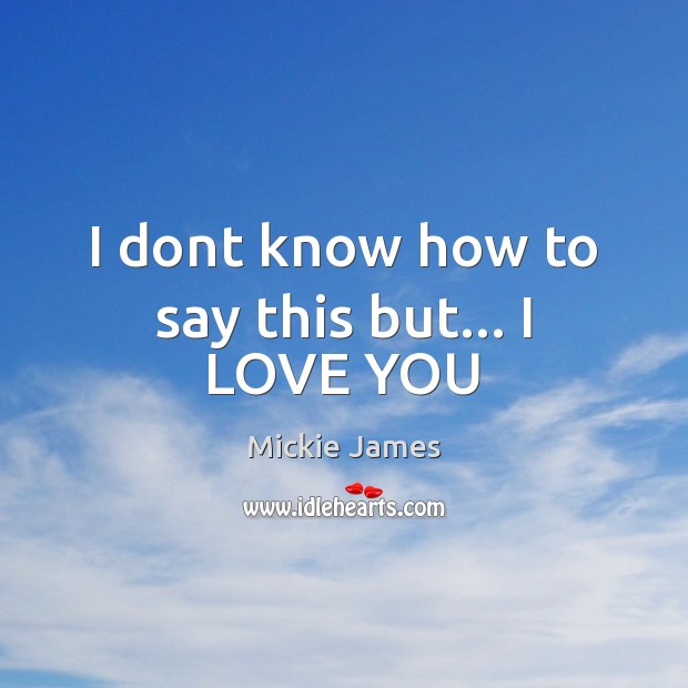 I dont know how to say this but… I LOVE YOU Mickie James Picture Quote
