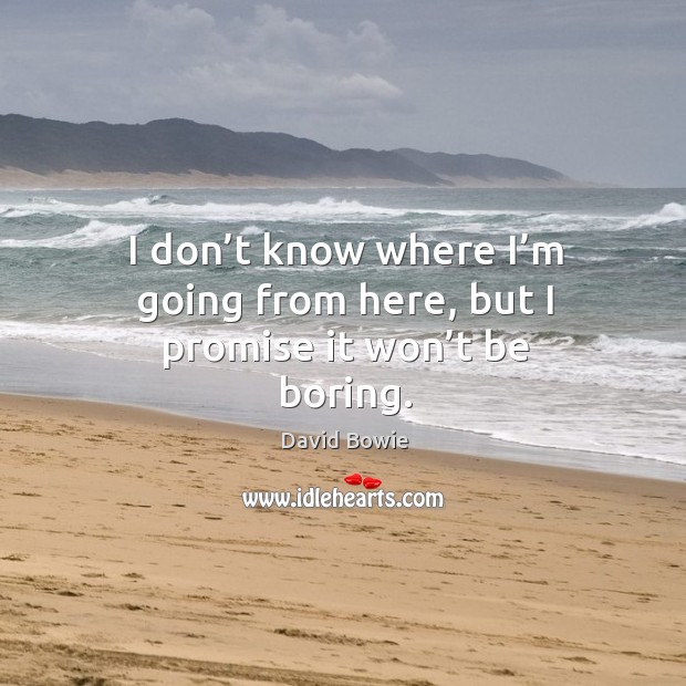 I don’t know where I’m going from here, but I promise it won’t be boring. David Bowie Picture Quote
