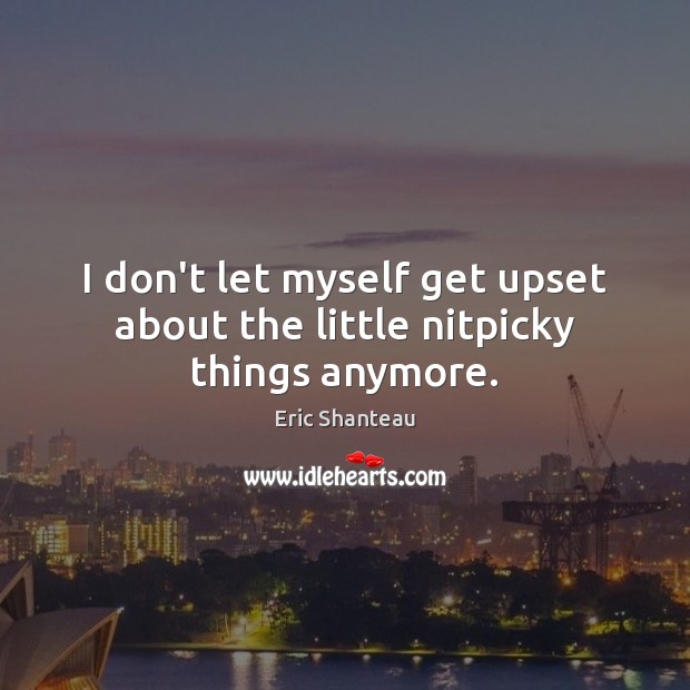 I don’t let myself get upset about the little nitpicky things anymore. Eric Shanteau Picture Quote