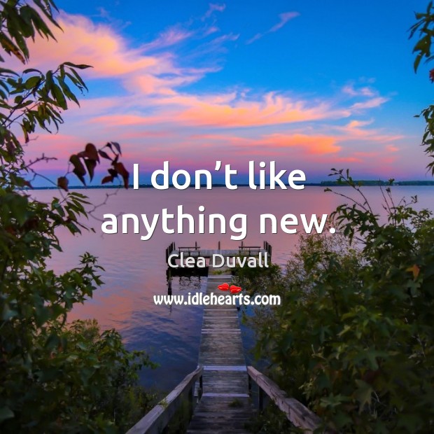 I don’t like anything new. Clea Duvall Picture Quote