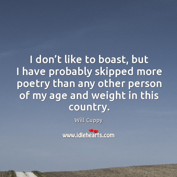 I don’t like to boast, but I have probably skipped more poetry than any other person of Image