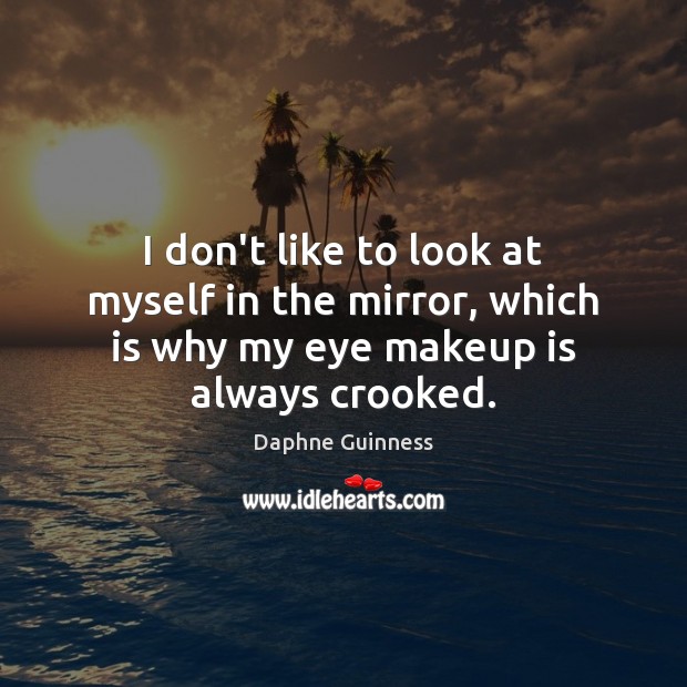 I don’t like to look at myself in the mirror, which is Daphne Guinness Picture Quote