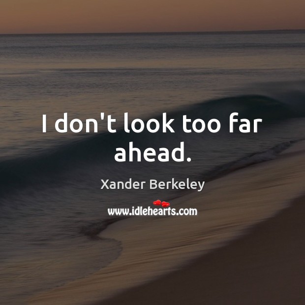 I don’t look too far ahead. Xander Berkeley Picture Quote