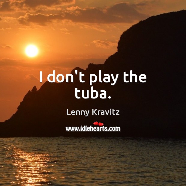 I don’t play the tuba. Lenny Kravitz Picture Quote