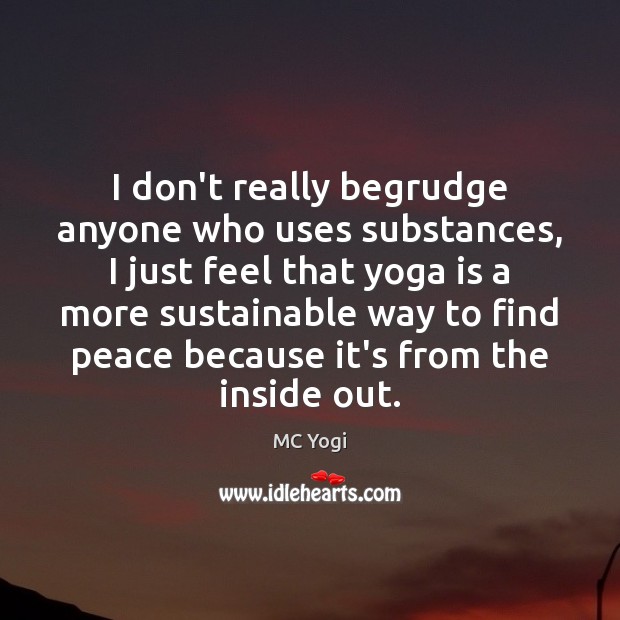 I don’t really begrudge anyone who uses substances, I just feel that MC Yogi Picture Quote