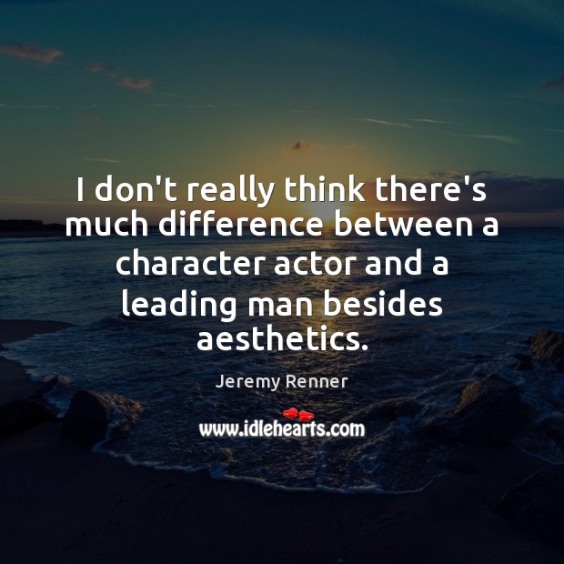 I don’t really think there’s much difference between a character actor and Jeremy Renner Picture Quote