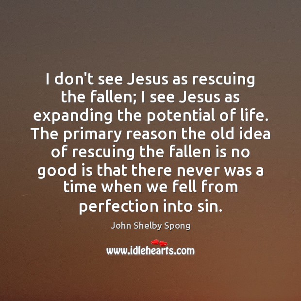 I don’t see Jesus as rescuing the fallen; I see Jesus as Image