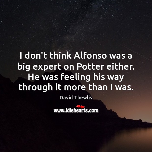 I don’t think Alfonso was a big expert on Potter either. He David Thewlis Picture Quote