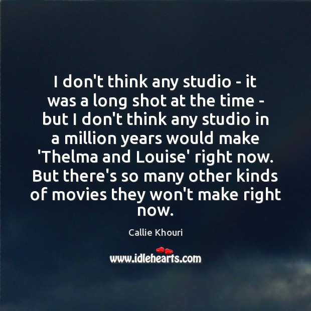 I don’t think any studio – it was a long shot at Callie Khouri Picture Quote