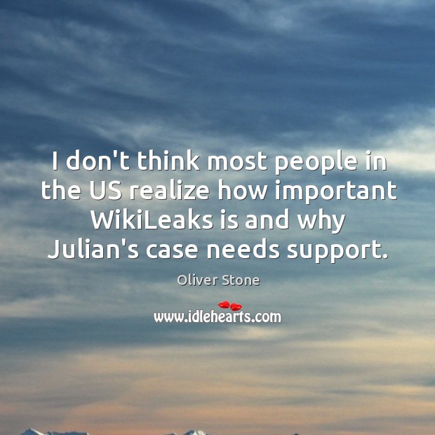 I don’t think most people in the US realize how important WikiLeaks Image