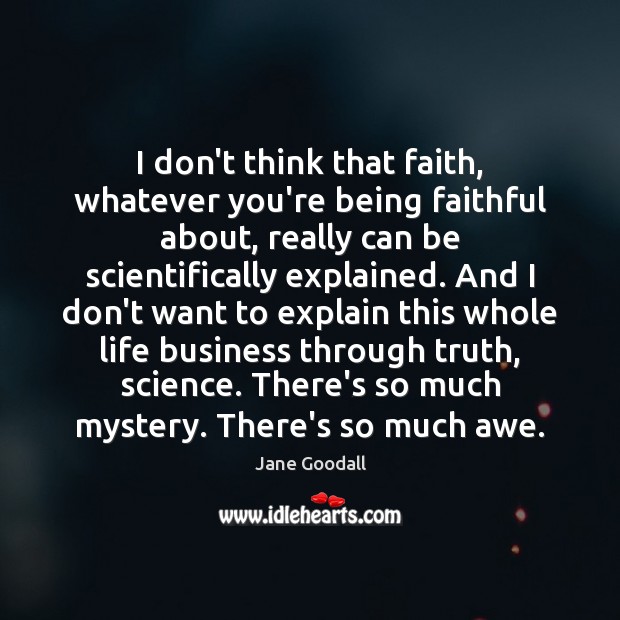 I don’t think that faith, whatever you’re being faithful about, really can Image