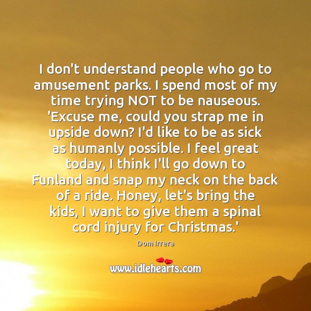 I don’t understand people who go to amusement parks. I spend most Christmas Quotes Image