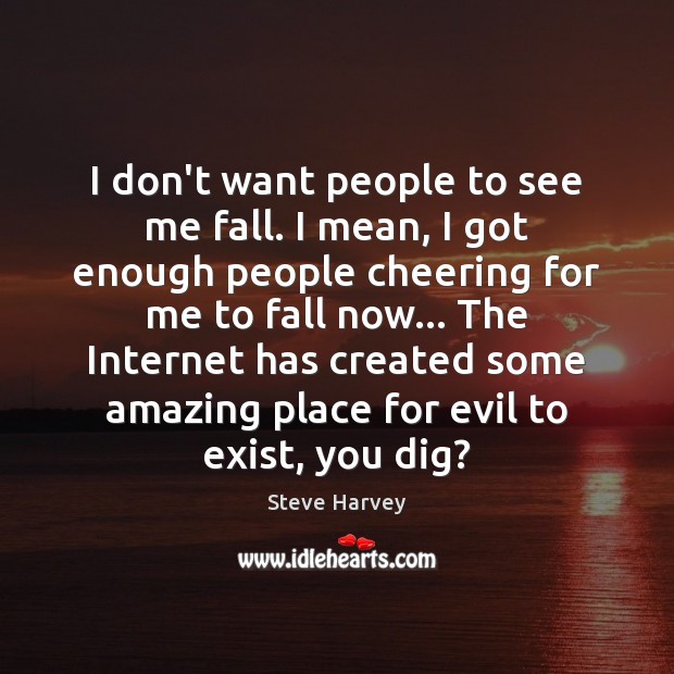 I don’t want people to see me fall. I mean, I got Steve Harvey Picture Quote