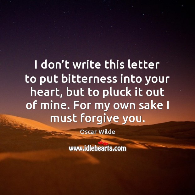 I don’t write this letter to put bitterness into your heart, Image