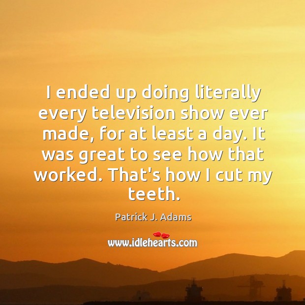 I ended up doing literally every television show ever made, for at Patrick J. Adams Picture Quote