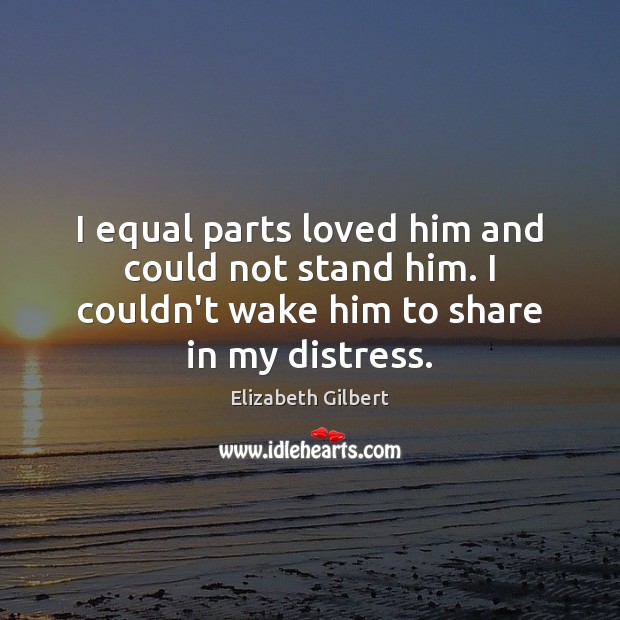 I equal parts loved him and could not stand him. I couldn’t Elizabeth Gilbert Picture Quote