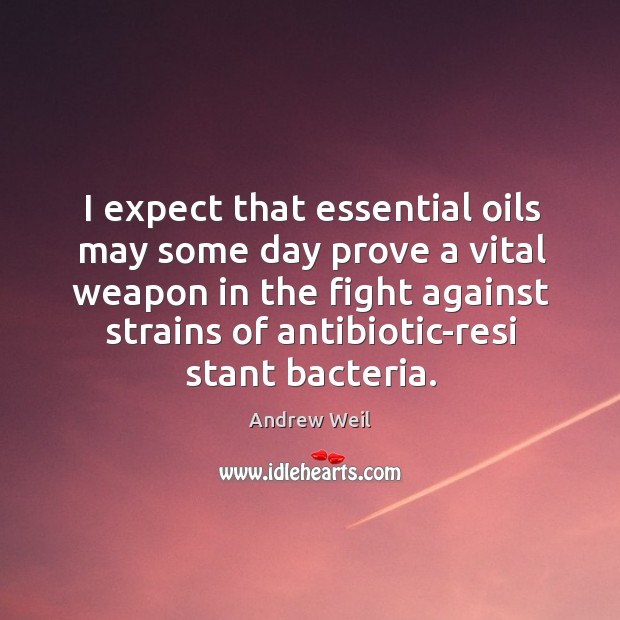I expect that essential oils may some day prove a vital weapon Andrew Weil Picture Quote