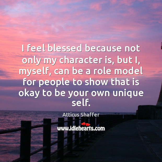 I feel blessed because not only my character is, but I, myself, Character Quotes Image