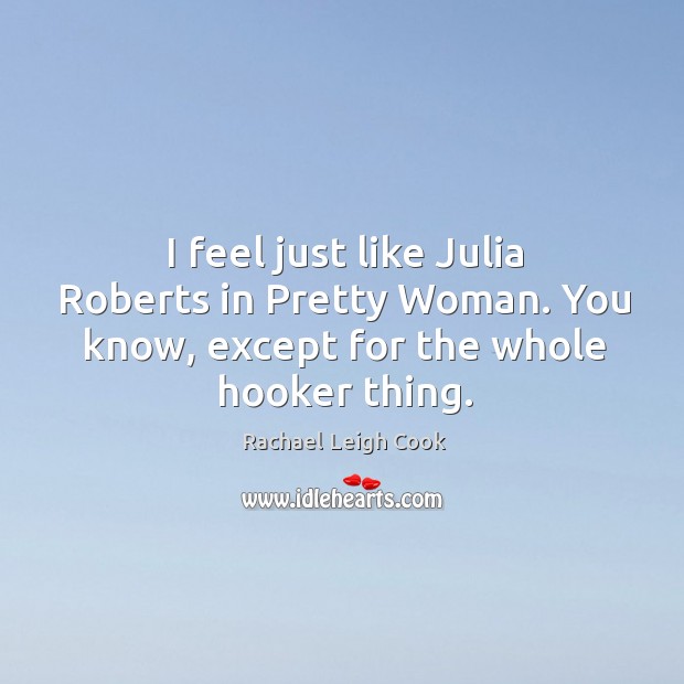 I feel just like Julia Roberts in Pretty Woman. You know, except Rachael Leigh Cook Picture Quote