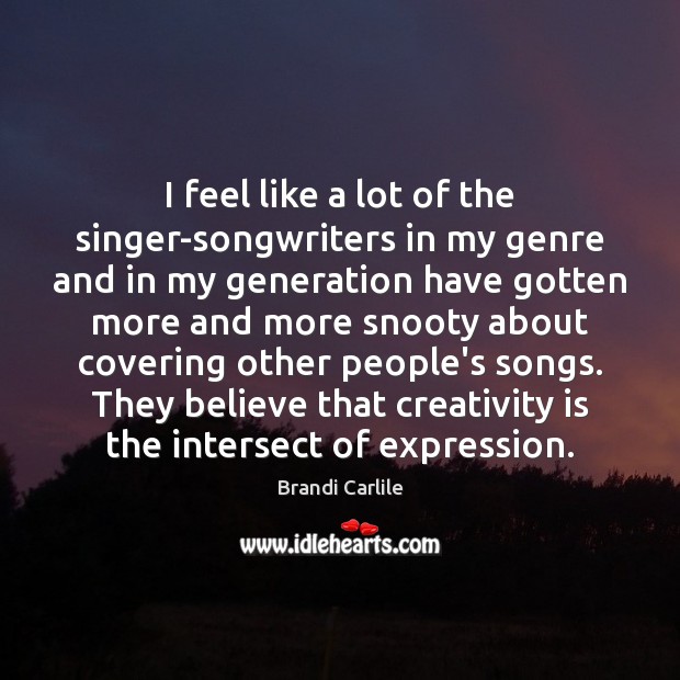 I feel like a lot of the singer-songwriters in my genre and Image