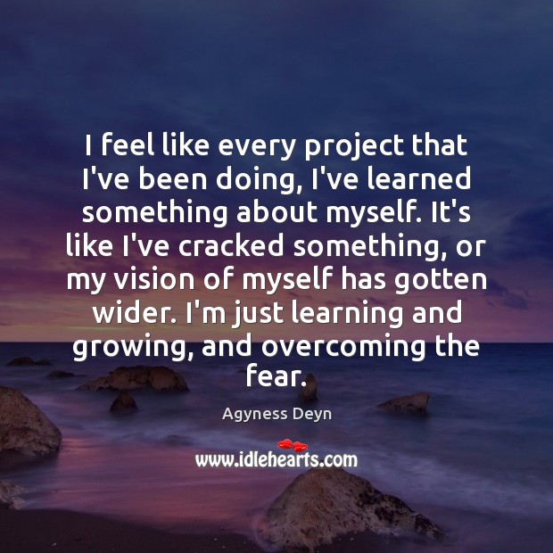 I feel like every project that I’ve been doing, I’ve learned something Agyness Deyn Picture Quote