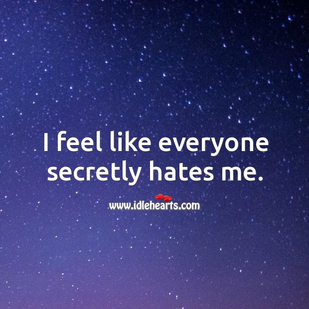 I feel like everyone secretly hates me. Image