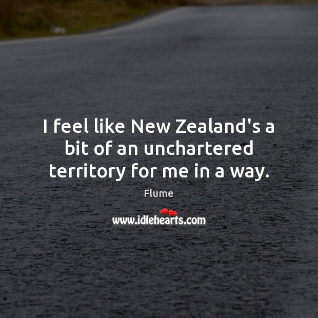 I feel like New Zealand’s a bit of an unchartered territory for me in a way. Flume Picture Quote