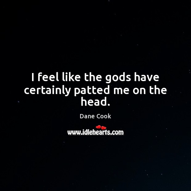 I feel like the Gods have certainly patted me on the head. Dane Cook Picture Quote
