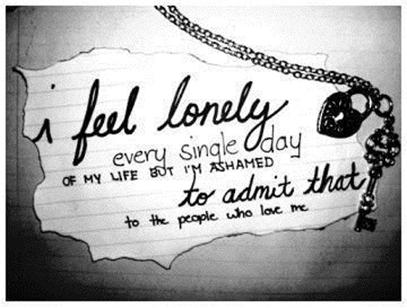I feel lonely every single day of my life Lonely Quotes Image