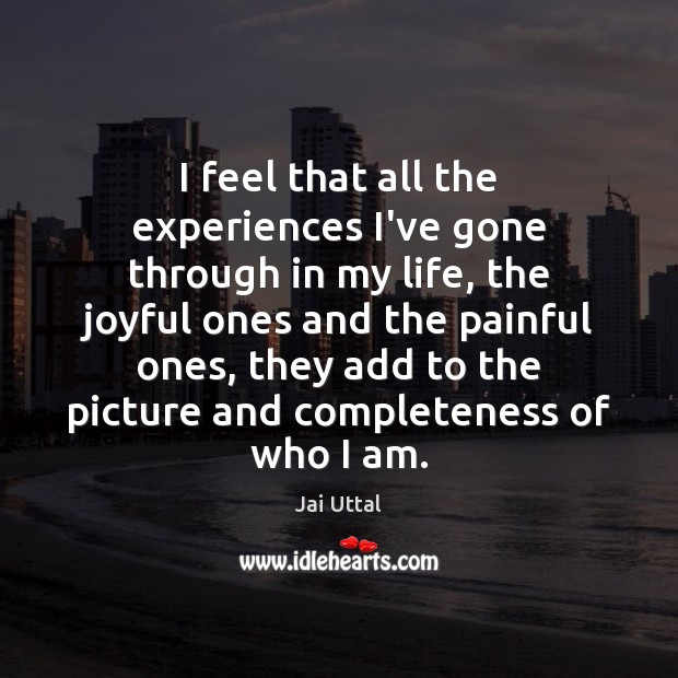 I feel that all the experiences I’ve gone through in my life, Jai Uttal Picture Quote