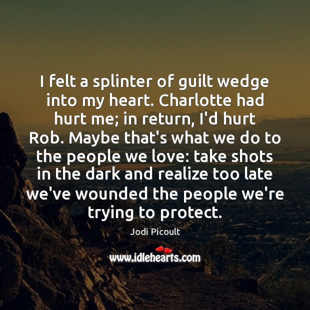 I felt a splinter of guilt wedge into my heart. Charlotte had Image