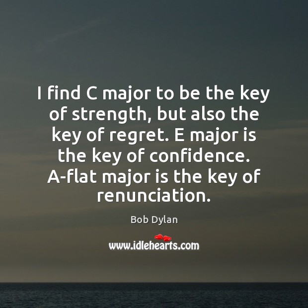 I find C major to be the key of strength, but also Confidence Quotes Image